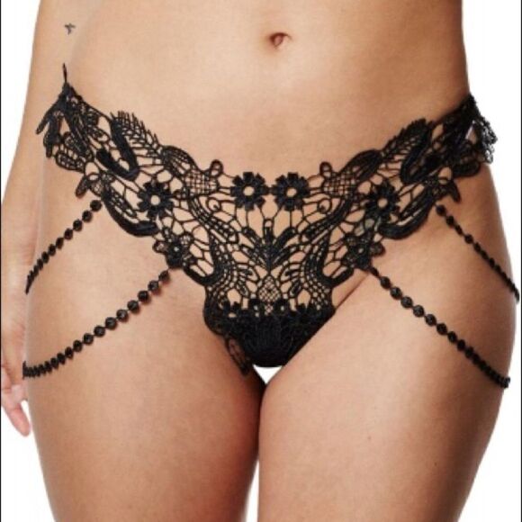 Sexy Black Beaded Thong Gstring Lingerie - Picture 1 of 5